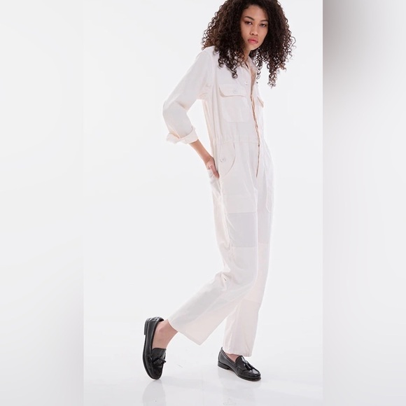 overlover twill milk jumpsuit size M overalls one piece - Picture 4 of 11